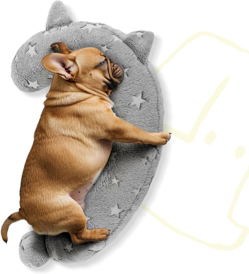 POMESEA Dog Calming Pillow, Glow in The Dark Dog Put Head on, Soft Question Mark Pillows for Dogs, Kids, Adults, Washable Dog Bed Pillow, Cozy Dog Body Pillow (M Gray) - Image 1